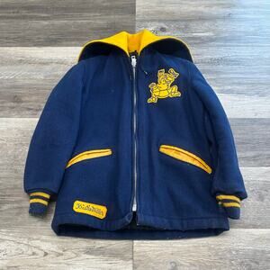 Vintage 70s Copley Cheerleader Logo Patch Blue Women M Wool Blend Varsity Jacket
